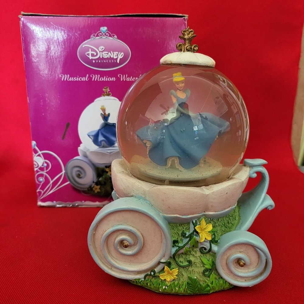 Disney Princess Cinderella Musical Snow Globe Motion Waterball Cloudy Water